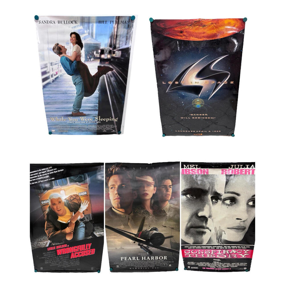 Lot Of 5 Vintage 90s Movie Posters Pearl Harbor While You Were Sleeping 40x27